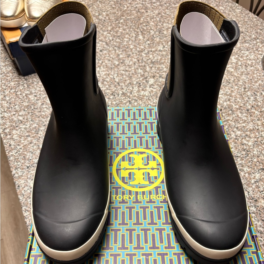 Tory Burch Black Rain Boots for Men